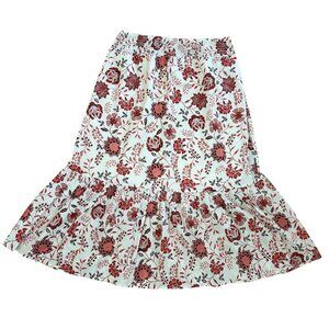 NWT Sanctuary Maxi Skirt Cream with Shades of Red Size Large